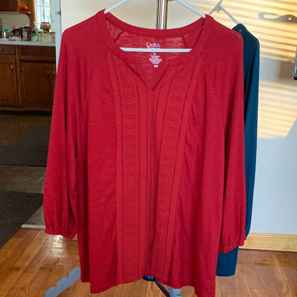 Croft & Barrow Women's Vibrant Burgundy Wine Blouse